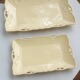 法式 安木良品 出口订单 复古轻奢镂空浮雕陶瓷奶黄色水果盘长方盘