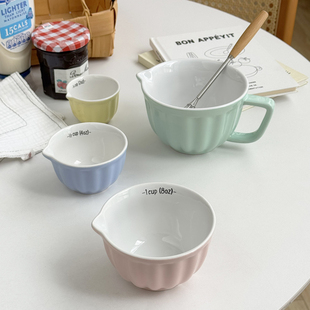 安木良品 外贸出口 北欧ins风多巴胺高颜值陶瓷烘培量勺引流量碗
