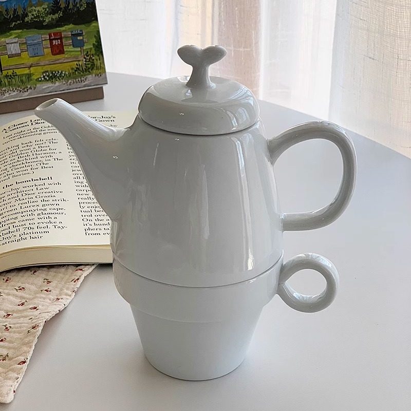 安木良品 外贸出口 精致下午茶时光冷白皮高温陶瓷茶杯叠水壶套装,餐饮具,茶壶,淘宝优惠券,粉丝福利购,淘宝优惠卷