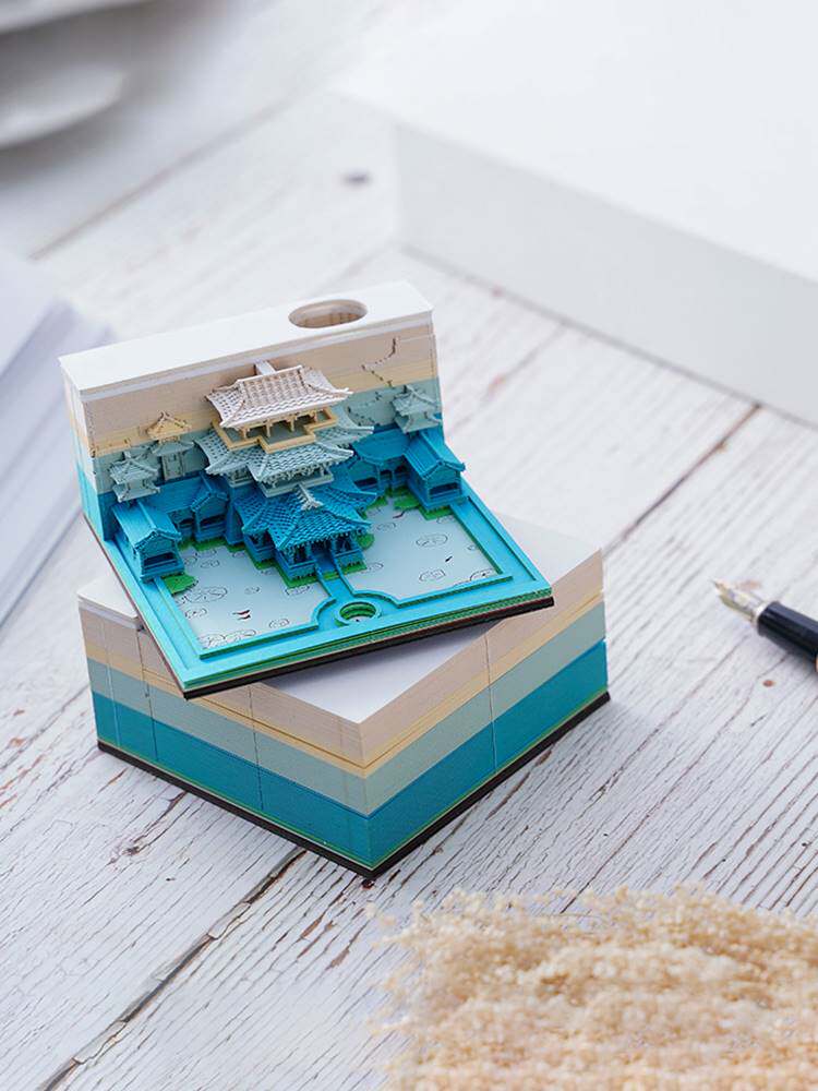 3d立体纸雕便签纸手撕便利贴国风艺术品故宫文创文具用品桌面摆件