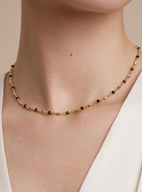 HERBE合璧留光金珠黑金色项链叠戴链锁骨链日常时尚百搭通勤女款