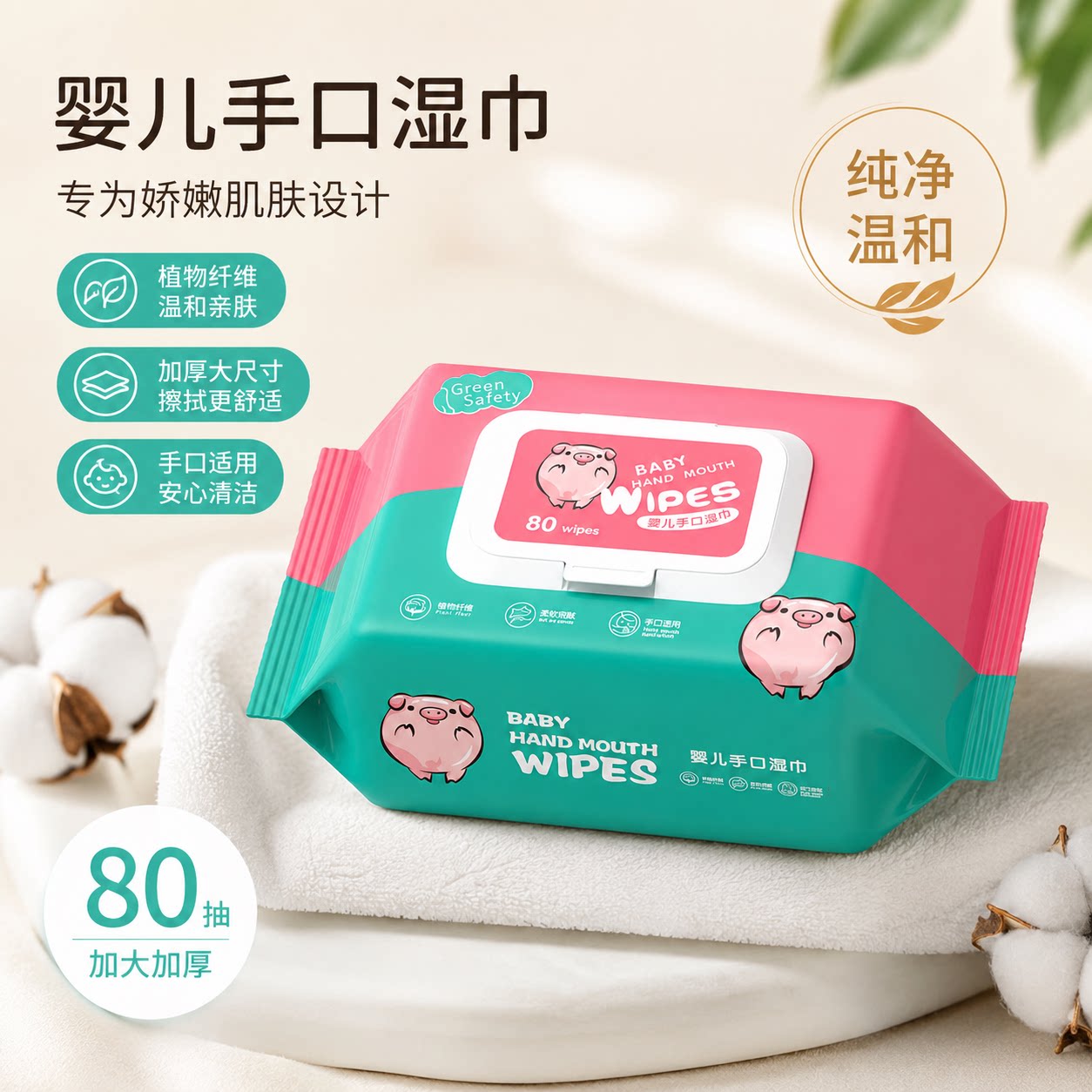 婴儿湿巾超级大包婴幼儿新生手口