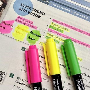 韩国慕娜荧光笔明亮色慕那美601马克笔学生划重点标记彩色记号笔淡色马卡龙柔光不晕染高颜值手账护眼标记笔