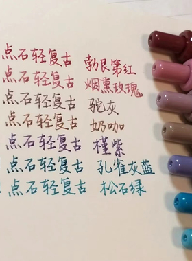 小红书同款点石DS099彩色按动笔书写绘画中性笔复古色红笔高颜值笔记手帐笔