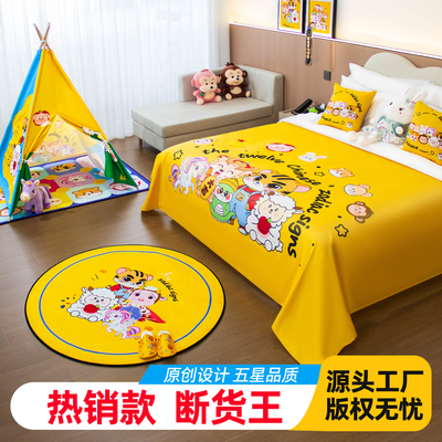 酒店亲子房十二生肖系列卡通床盖