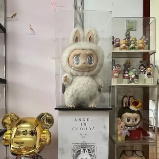 labubu搪胶透明展示盒大首领阴晴大天使展示柜泡泡玛特手办收纳盒