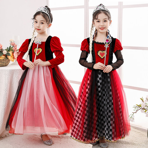 万圣节童装演出服装儿童爱丽丝圣诞公主女童女巫精灵吸血鬼连衣裙