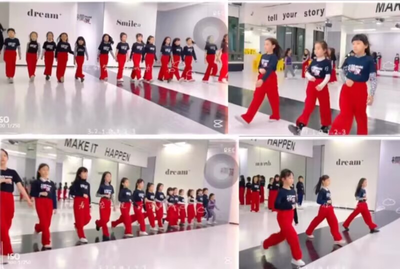 少儿模特形体训练服儿童女童形体礼仪童模练功服T台走秀表演出服