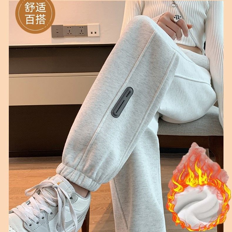 特价版淘宝断码品牌女装限时秒杀秋冬新款大码宽松时尚运动裤加绒