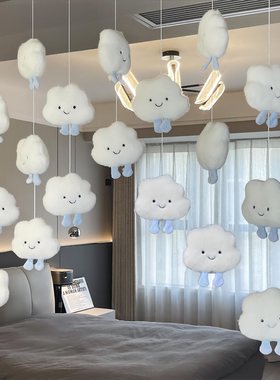 家居云朵门帘可爱奶油风装饰毛绒日系ins风挂帘儿童房卧室门挂饰