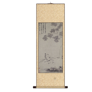 桐荫清梦图明唐寅卷轴挂画书房客厅新中式沙发装饰画背景墙壁挂i.