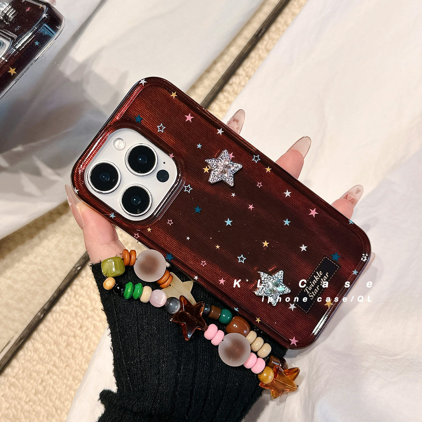 简约棕色彩色星星适用苹果17手机壳iPhone17promax新款16防摔保护套15硅胶14全包13小众高级感带链条挂绳女软,3C数码配件,手机保护套/壳,淘宝优惠券,粉丝福利购,淘宝优惠卷