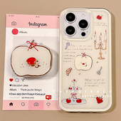 壳侣适用于苹果16手机壳iPhone15promax新款 14保护套16Promax硅胶全包可爱小众高级感超好看带支架女软ins