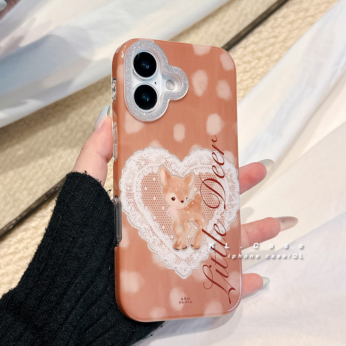 ins少女可爱梅花鹿适用苹果17手机壳iPhone17promax新款16防摔17pro保护套15全包16pm小众高级感好看软硅胶女