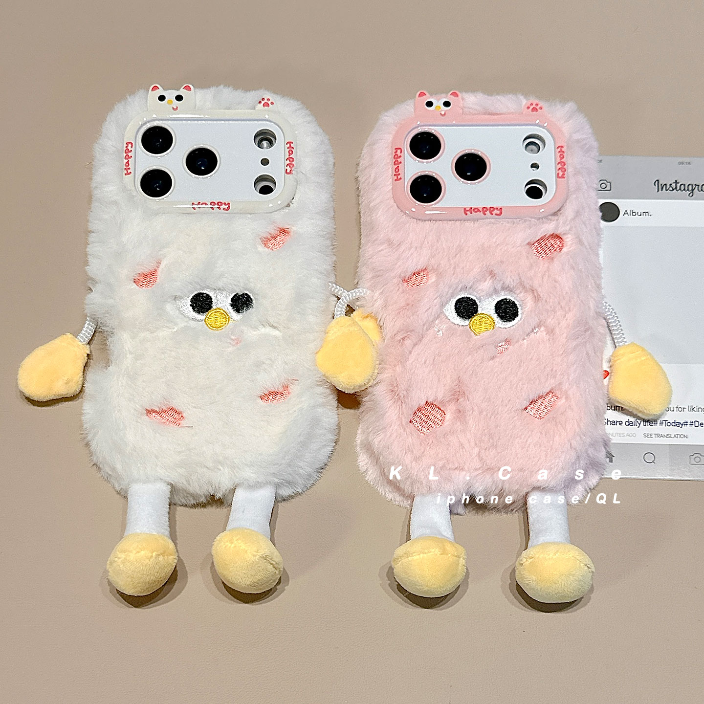 适用于iPhone亚克力毛绒手机壳