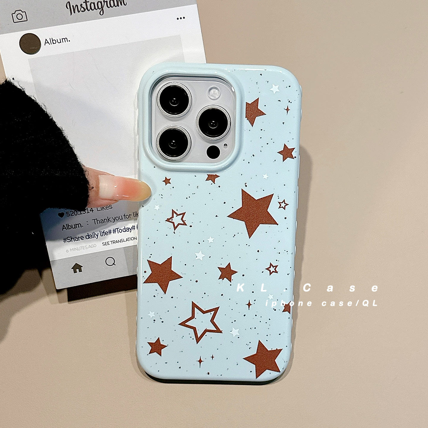 壳侣适用于苹果16手机壳iPhone15promax新款13保护套14硅胶防摔16Pro全包小众高级感超好看简约星星外壳女