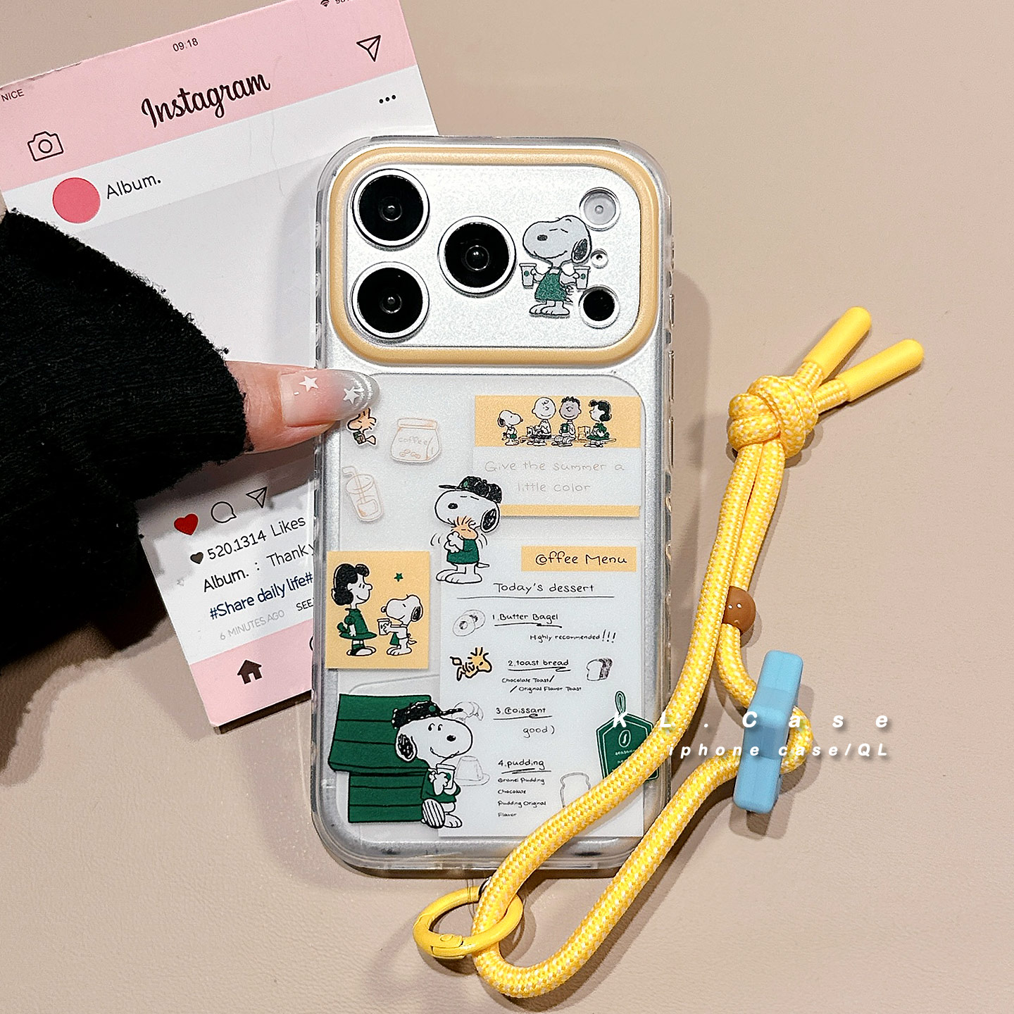 趣味可爱史努比卡通适用苹果17手机壳iPhone17promax新款16防摔保护套15硅胶16pro全包高级感带挂绳男女软薄p