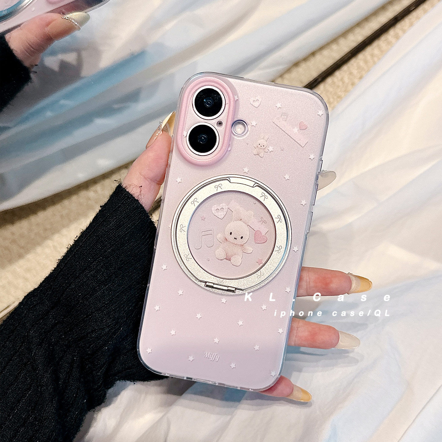 ins少女心粉色兔子适用苹果17手机壳iPhone17promax新款16防摔保护套15硅胶磨砂全包高级感旋转支点支架女软p,3C数码配件,手机保护套/壳,淘宝优惠券,粉丝福利购,淘宝优惠卷