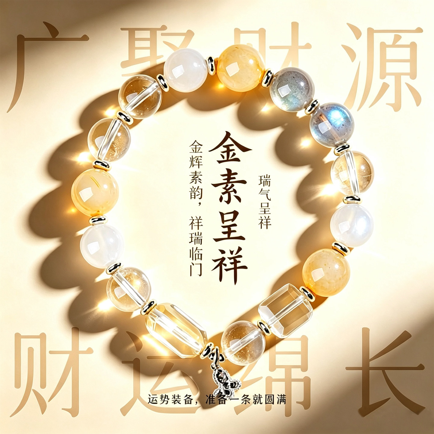 【普陀山祝福】五行补缺水晶手串图片