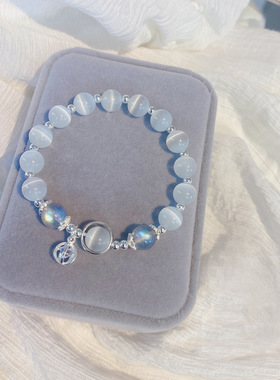 天然月光石925纯银闺蜜礼物手串