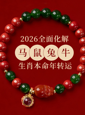 【普陀山祝福】生肖护身朱砂手串