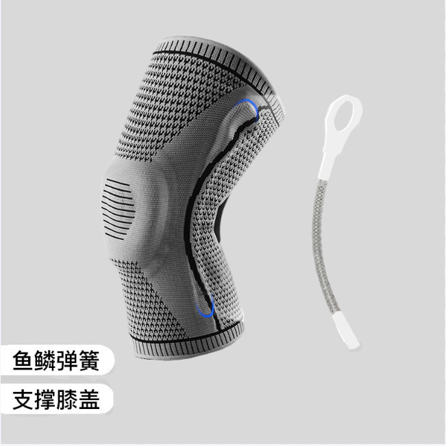 尼龙户外运动硅胶护膝夏季膝盖篮球男膝盖专业健身跑步针织护膝套