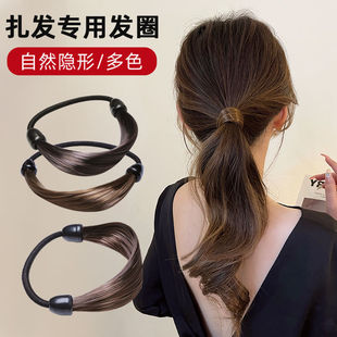 2023年新款夏丸子头发绳显多发量气质假发发圈头绳女扎马尾皮套