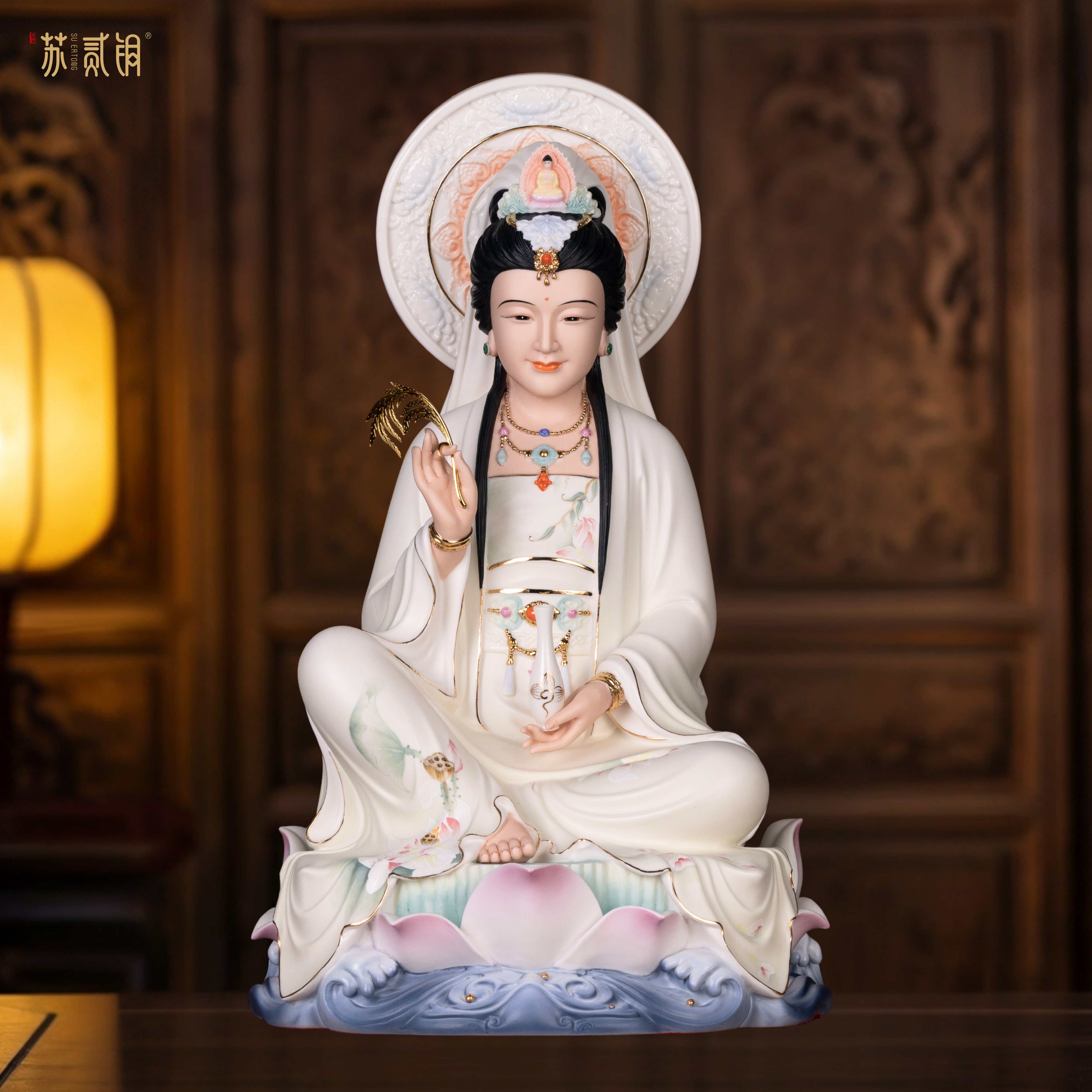 陶瓷南海观世音菩萨供奉摆件