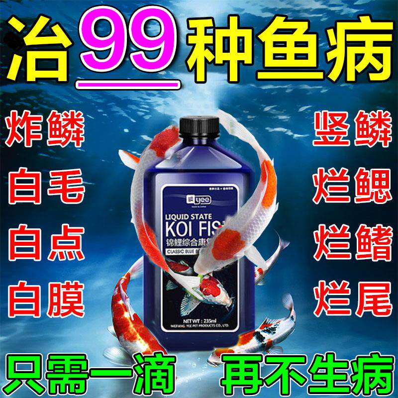 鱼药万能疾病治疗锦鲤金鱼孔雀鱼烂身炸鳞水霉病专治敌百虫鱼病药