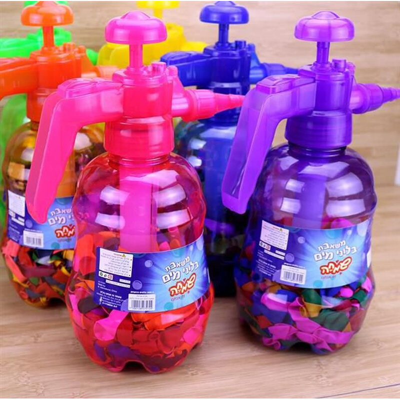 手压式气球压力壶手动按压喷壶充水注水工具夏季打水仗小气球套.