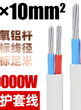 国标铝芯电缆2芯3芯2.546平方三芯家用户外架空白色护套线电线