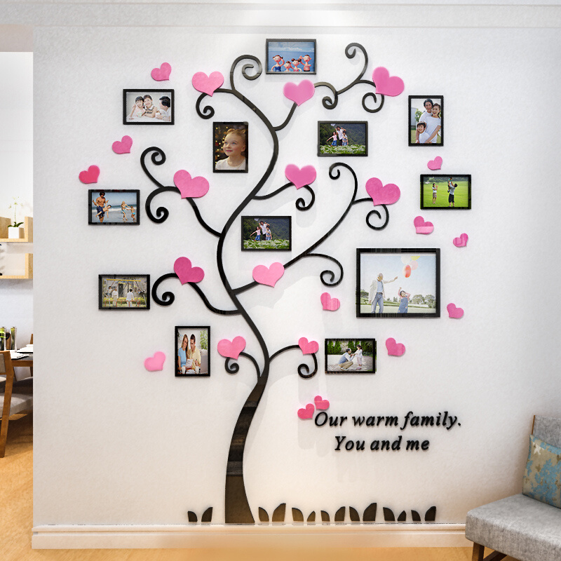 照片墙装饰大树亚克力3d立体客厅卧室创意个性儿童房间相框粘贴画图片