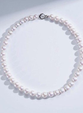 爱迪生珍珠S925银白色珍珠项链9-11mm
