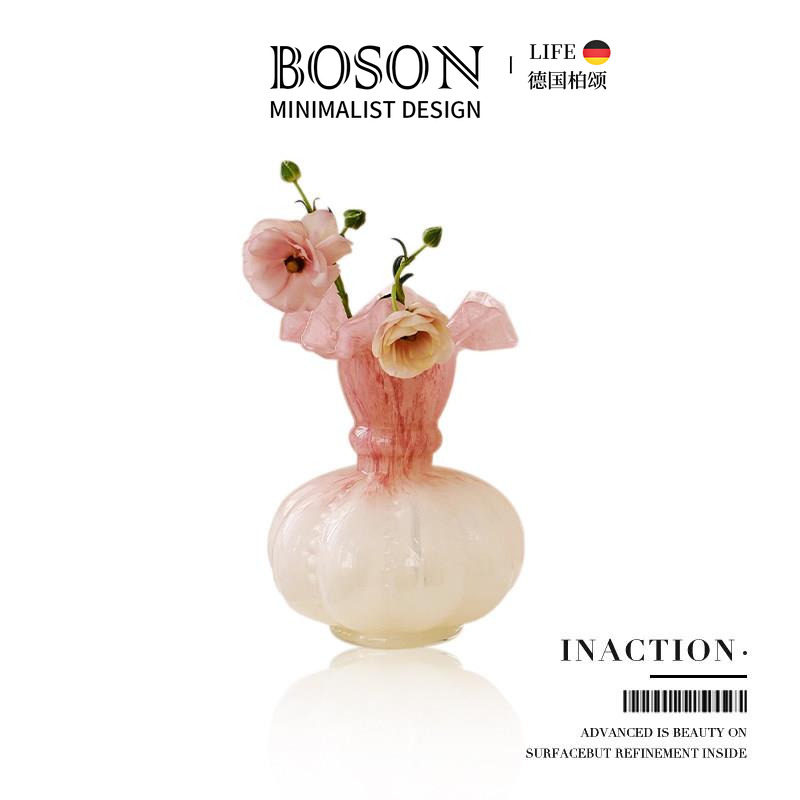 BOSON·Inaction·花瓶中古渐层覆古法式手工琉璃插花摆件 | 无为