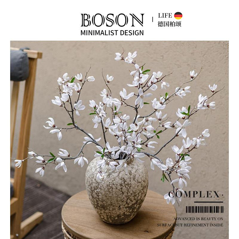 BOSON·Complex·彷真花新中式白色玉兰花家居装饰客厅插花 |纷繁