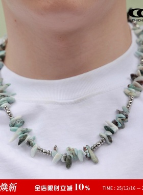 CHICHABOOM天然石钛钢珠串珠项链