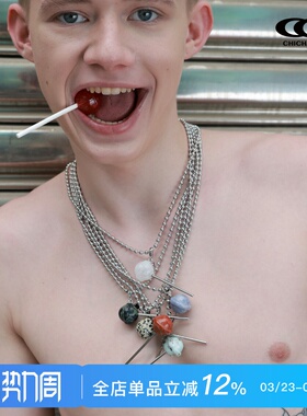 CHICHABOOM天然石棒棒糖圆珠项链