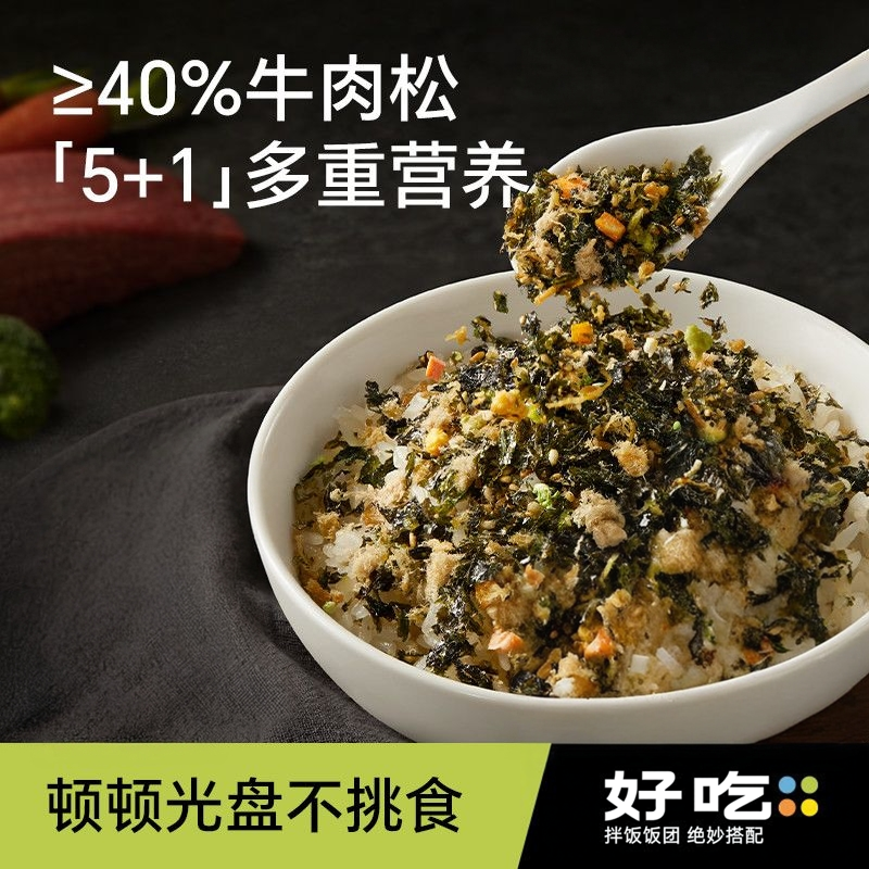 儿童辅食下饭即食零食健康寿司牛肉肉松拌饭海苔碎牛肉饭团
