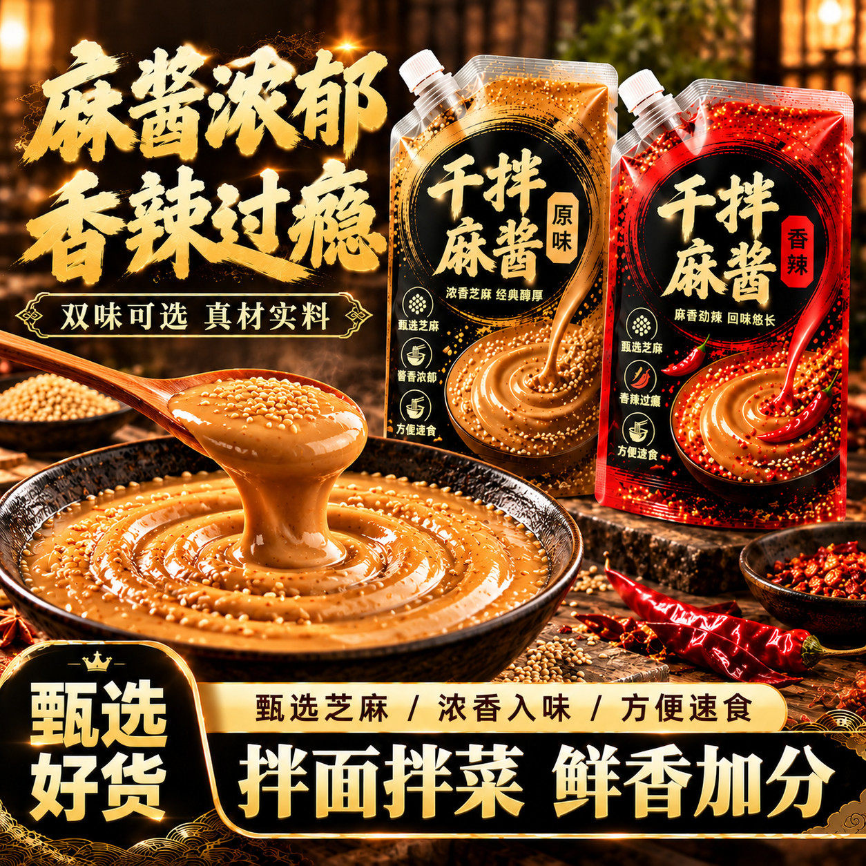 干拌麻酱餐饮商用麻酱汁麻辣烫火锅蘸料拌料拌宽粉凉菜摆摊专用酱