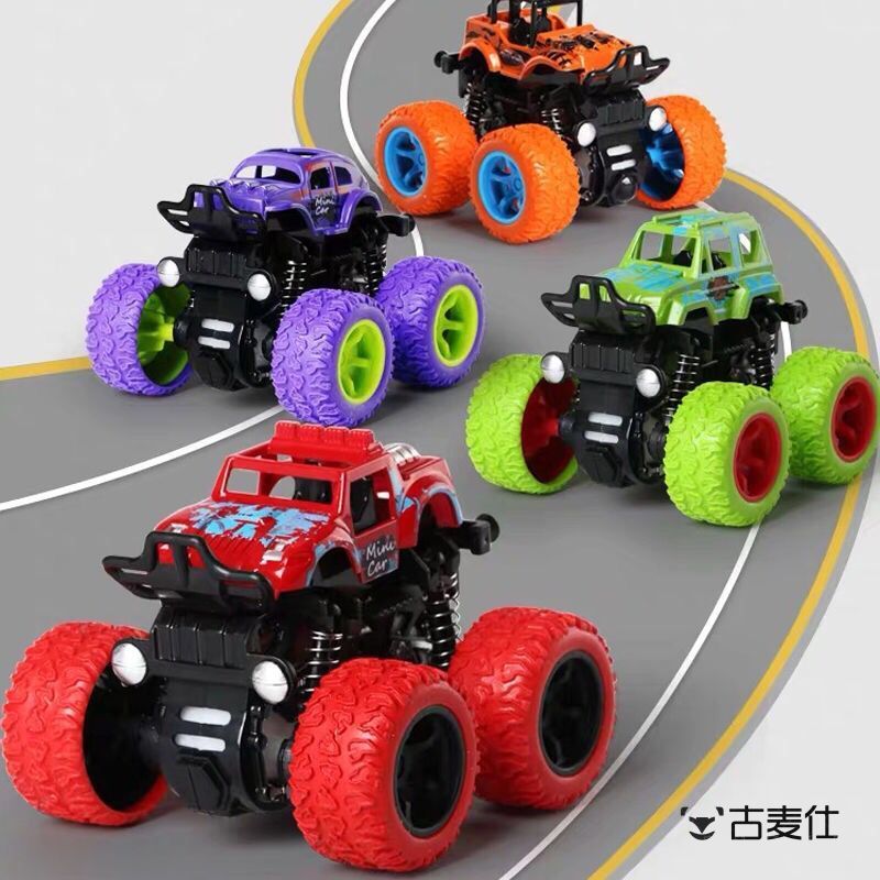 Y疯狂宝宝怪兽车巴士消防救援队车迷你大脚怪越野车模型玩具捣蛋