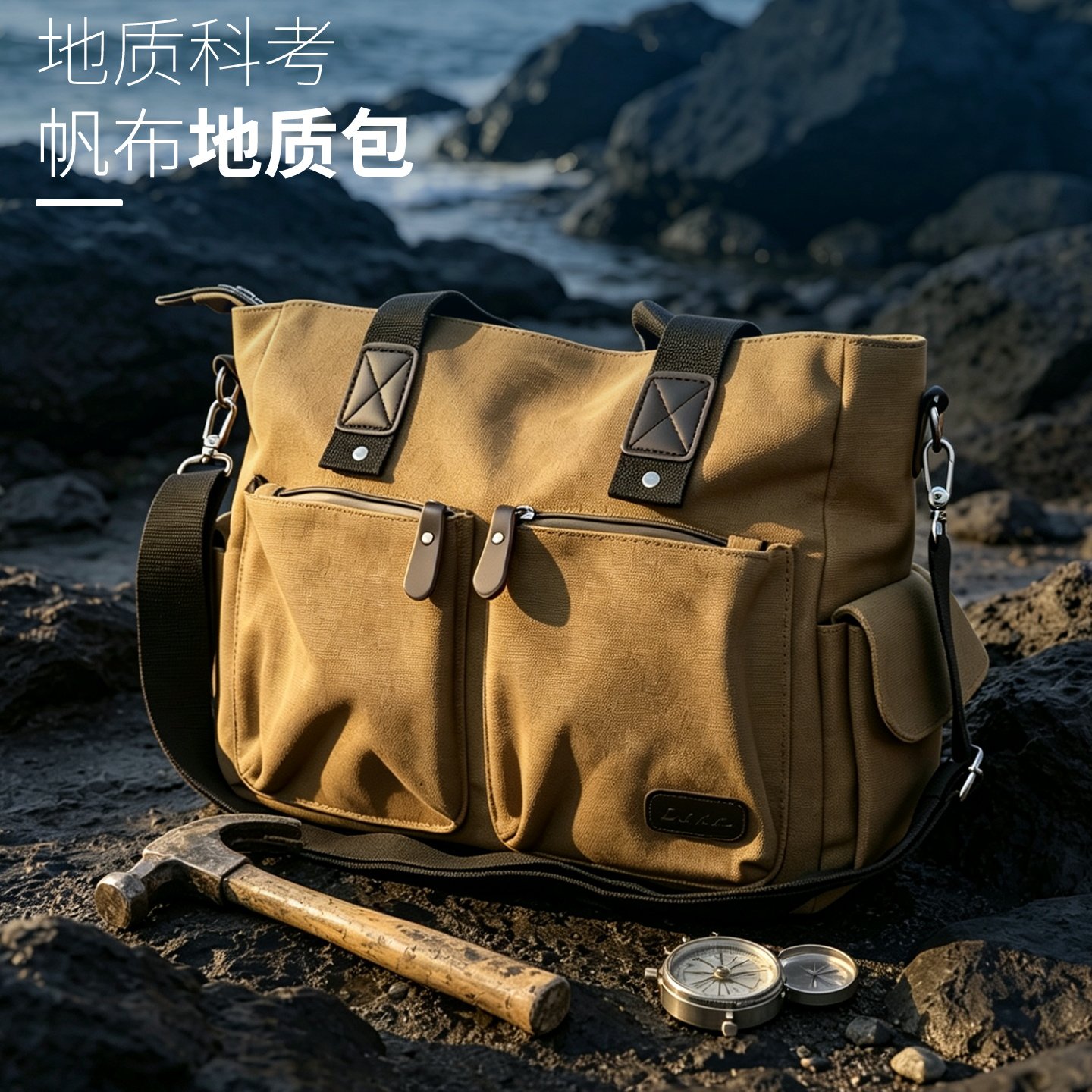 威纳坦帆布地质包大容量可拆肩带