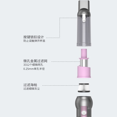 森罗H1车无线载吸尘器小型家用大吸力大功率随手吸桌面吸尘器