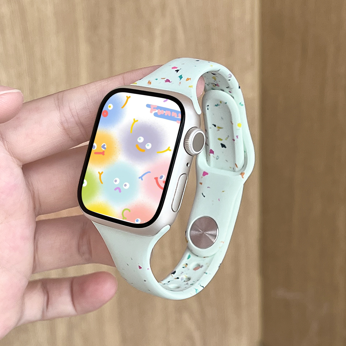 适用iWatch小蛮腰彩点硅胶表带