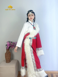 2024爆款毛呢藏袍女款藏式服装民族风旅拍写真民族风服饰