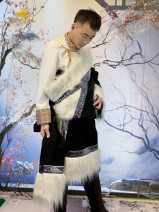 藏族服饰情侣款黑藏袍西藏云南民族风旅拍写真服饰张起灵同款藏袍