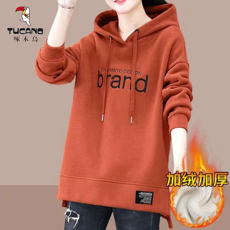 啄木鸟加绒加厚宽松棉通勤