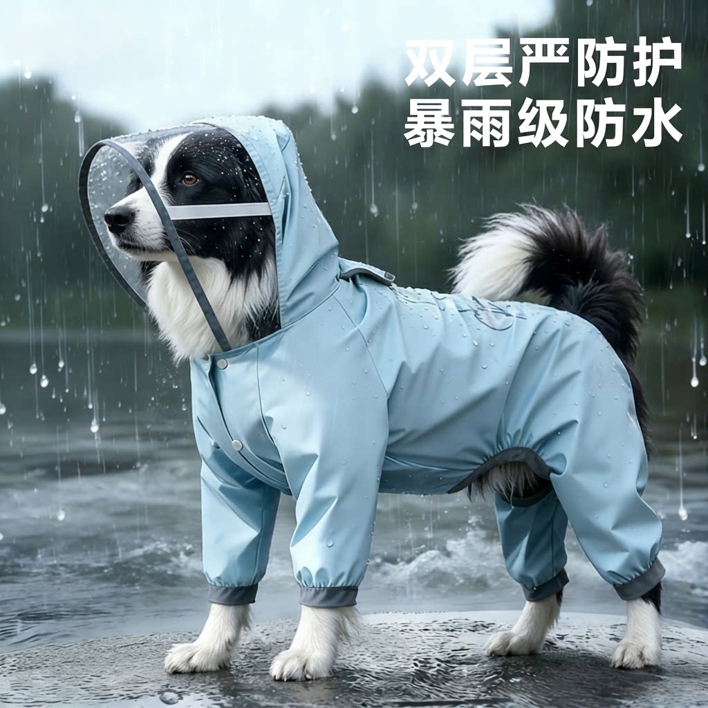 大狗狗雨衣四脚防水全包衣服边牧拉布拉多宠物专用户外防脏神器