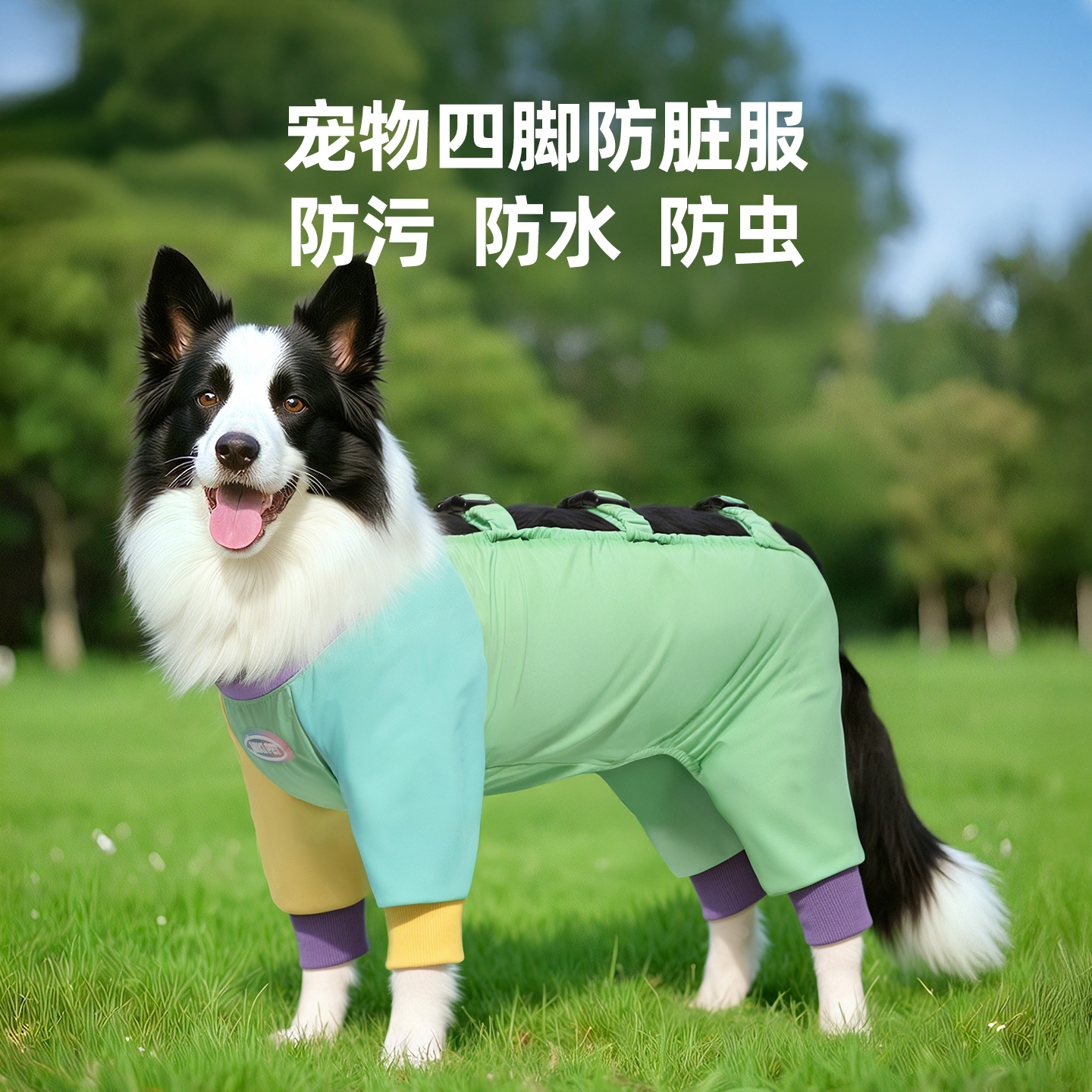 狗狗防尘裤四脚衣服边牧金毛萨摩耶中大型犬户外防水腿套防脏神器