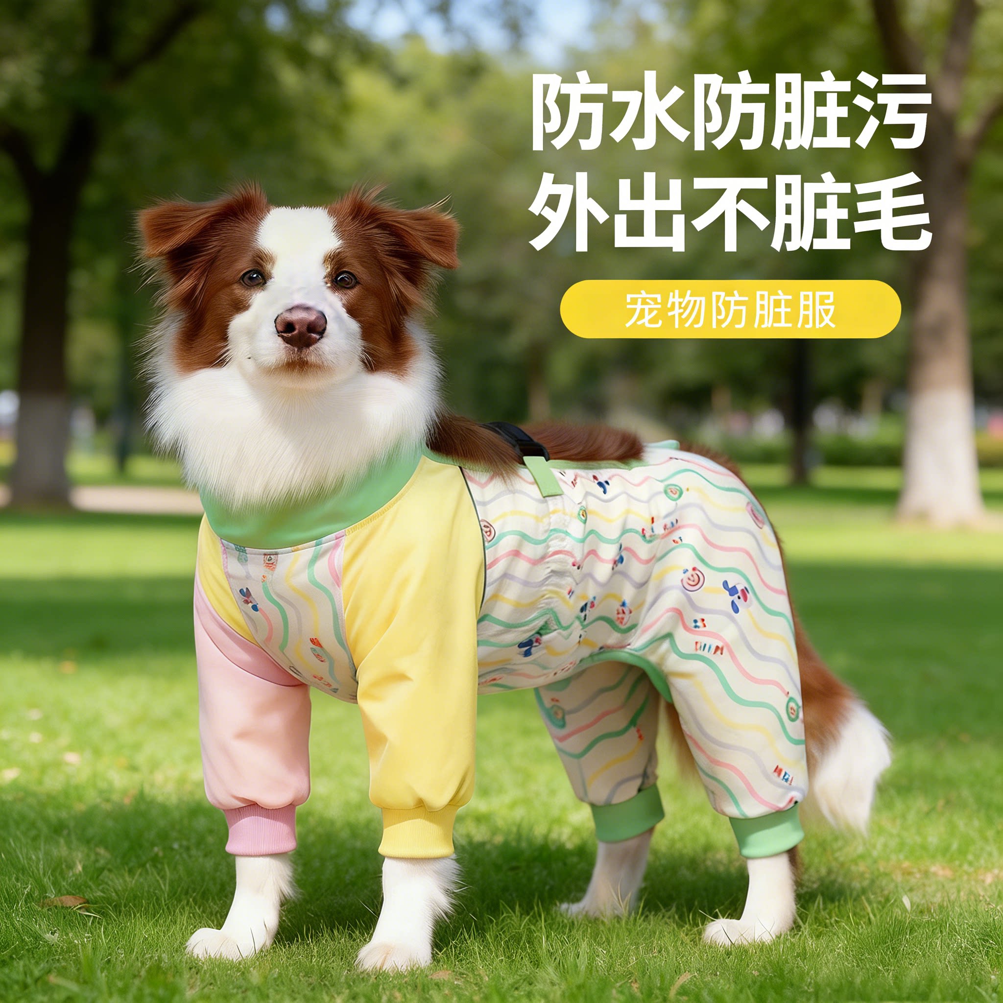 狗狗防尘裤四脚防脏衣服包肚边牧金毛中型大型犬防水腿套防脏神器