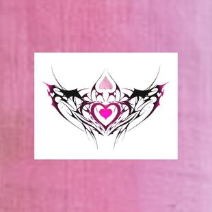 纹身印记腹部魅魔胸口少女心形粉色纹身系贴贴性感防水图腾